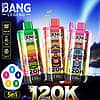 Bang Legend 120K 5-in-1 disposable vape with 120,000 puffs and LED display