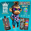 Bang Blaze 200K Puffs 6 in 1 multi-flavor disposable vape with digital display
