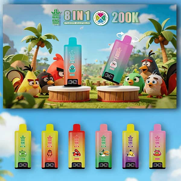Bang King 200K 8-in-1 使い捨てベイプ(デジタルディスプレイ付き、容量64mL)