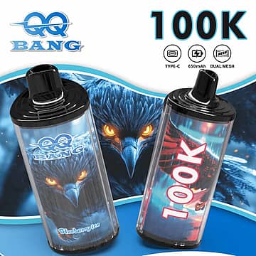 QQ Bang 100K disposable vape with 100,000 puffs, Type-C charging and 12 flavors