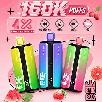 Bang Box 160K Puffs disposable vape with 4 adjustable flavors