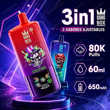 Bang Box 80K Puffs disposable vape, Strawberry Vanilla Coke flavor, with 3 in 1 adjustable flavor design