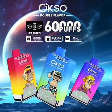 OKSO Double Flavor 60000 Puffs multiple flavor variants disposable vape with LED screen