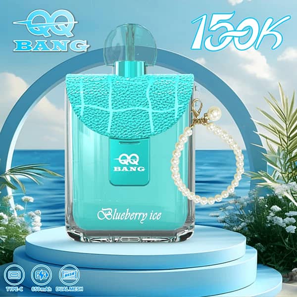Qq Bang Perfume – jednorazowy vape o smaku Blueberry Ice (150 000 zaciągnięć) w kształcie butelki perfum