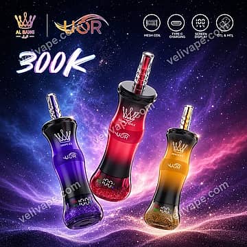 Vape UOR AL BANG d'une autonomie de 300 000 bouffées, avec modes de inhalation MTL et DTL, capacité de 60 ml, écran LCD intelligent et batterie de 1 200 mAh