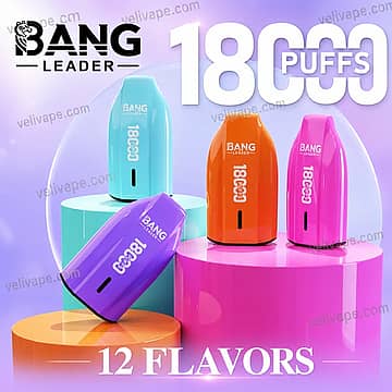 Bang Leader 18K disposable vape with 18,000 puffs, Type-C charging and 12 flavors